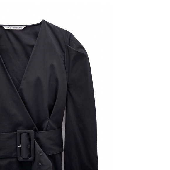 Zara NWT Poplin Blouse with Matching Belt in size XS. - Picture 5 of 9